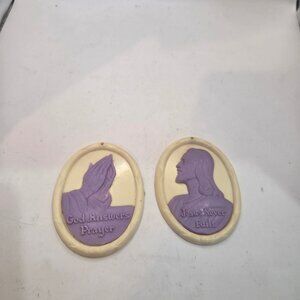 Concordia Vintage Religious Wall Plaque Set Jesus Never Fails God Answers Prayer